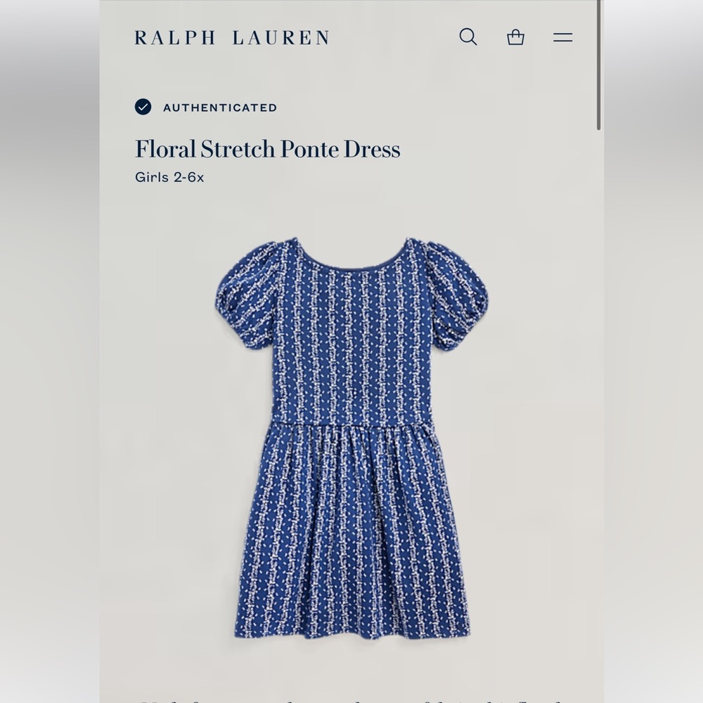 NWT POLO BY RALPH LAUREN GIRLS FLORAL STRETCH PONTE DRESS - Picture 10 of 10